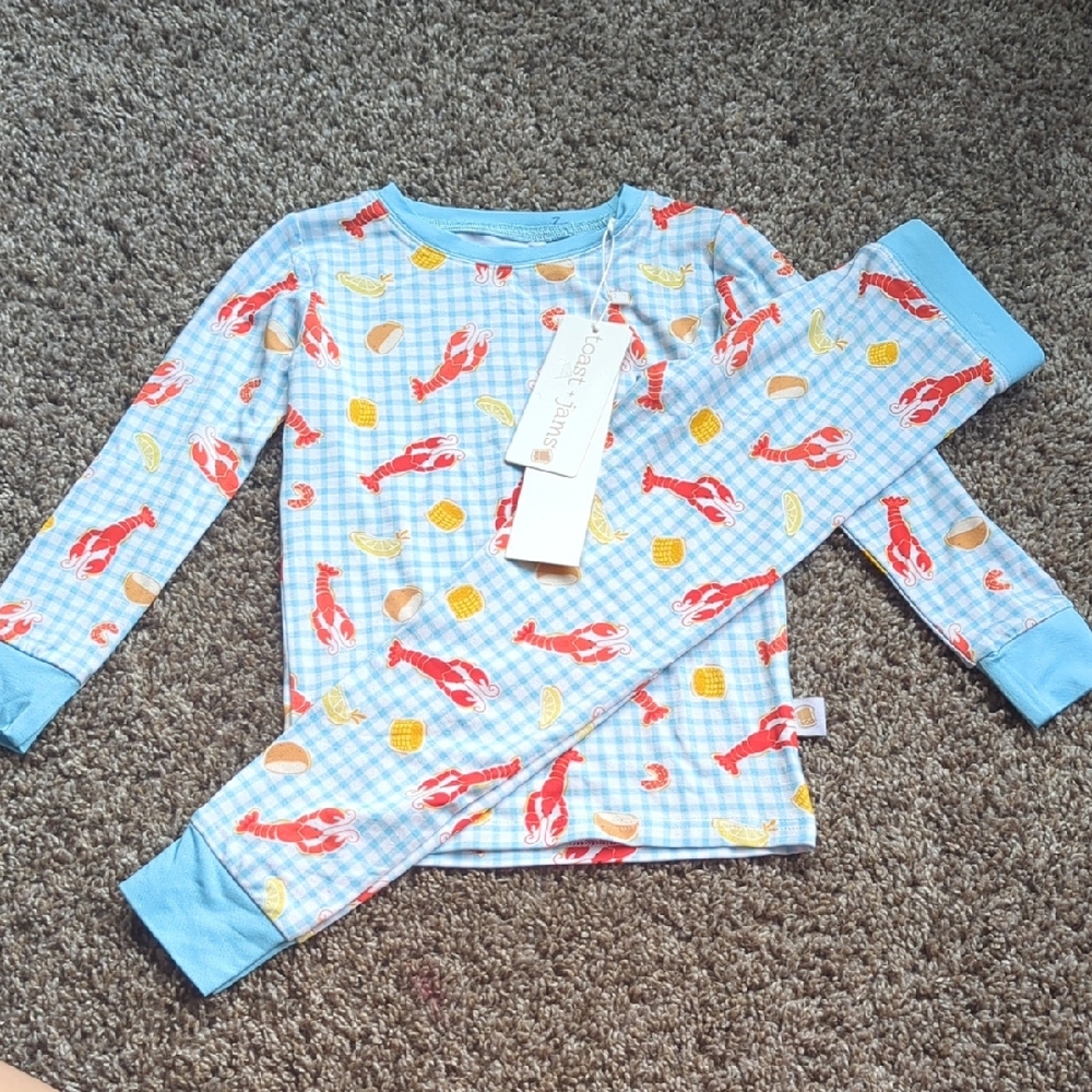 Cozy Blue and Red Crawfish Boil PJs